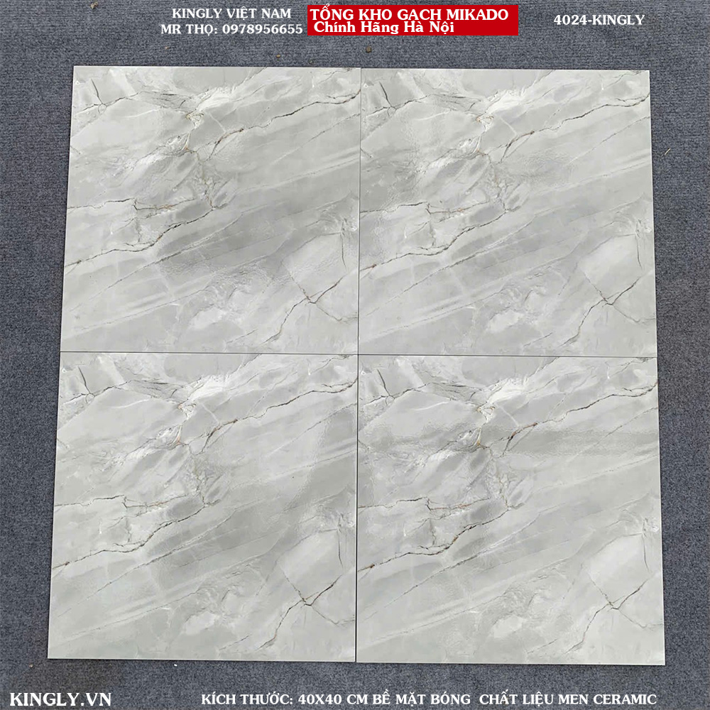 Gạch lát nền giá rẻ 40x40 Mikado 4024 Loại A1